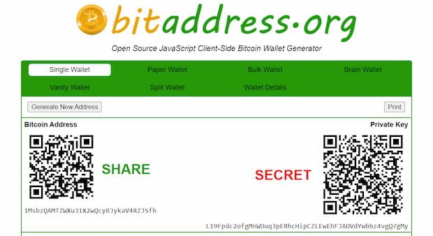 bitcoin wallet vs address