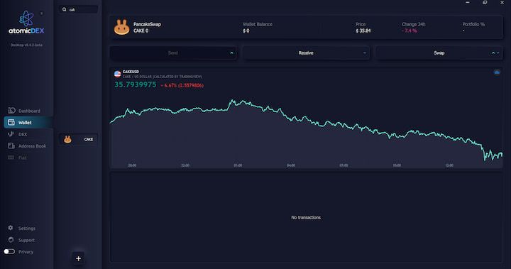 CAKE on AtomicDEX