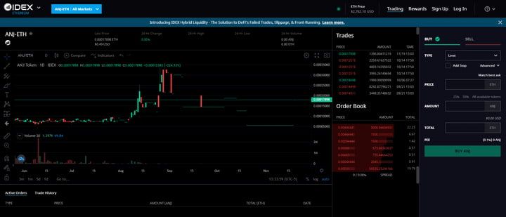 IDEX Trading Interface