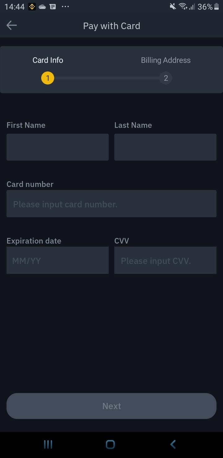 Purchasing LTC with a credit card