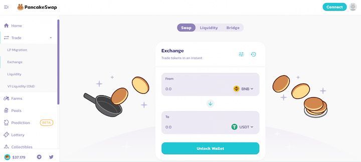 Pancakeswap trading interface