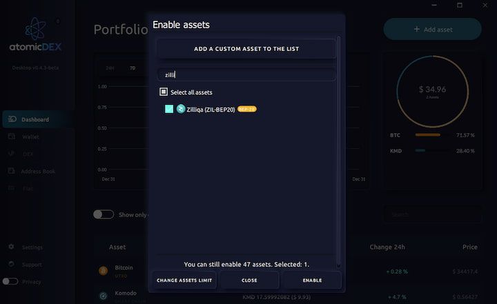 Zilliqa Coin AtomicDEX