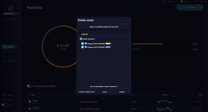 Polygon on AtomicDEX