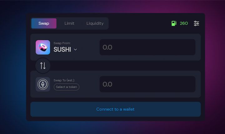 SushiSwap app interface