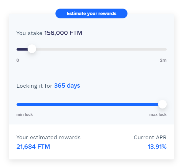 FTM staking rewards