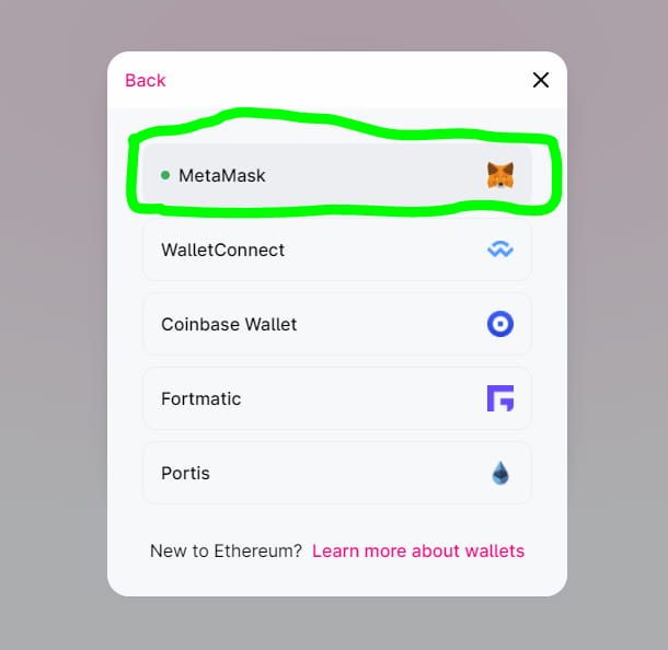 Choose a Supported Wallet from the List