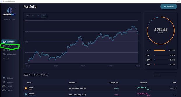 Step 3 - Click Wallet Tab