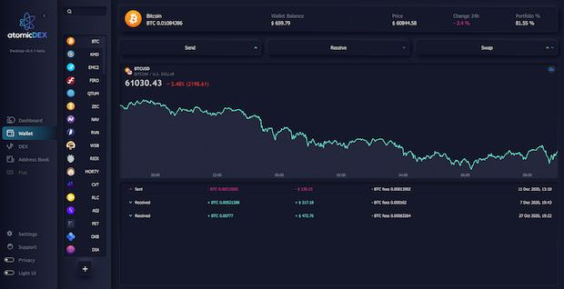 AtomicDEX - Bitcoin Wallet