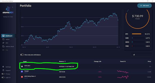 Step 3 - VOTE2021 On Dashboard Tab