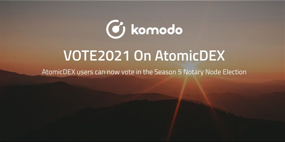 VOTE2021 Tokens Now Available For AtomicDEX Users