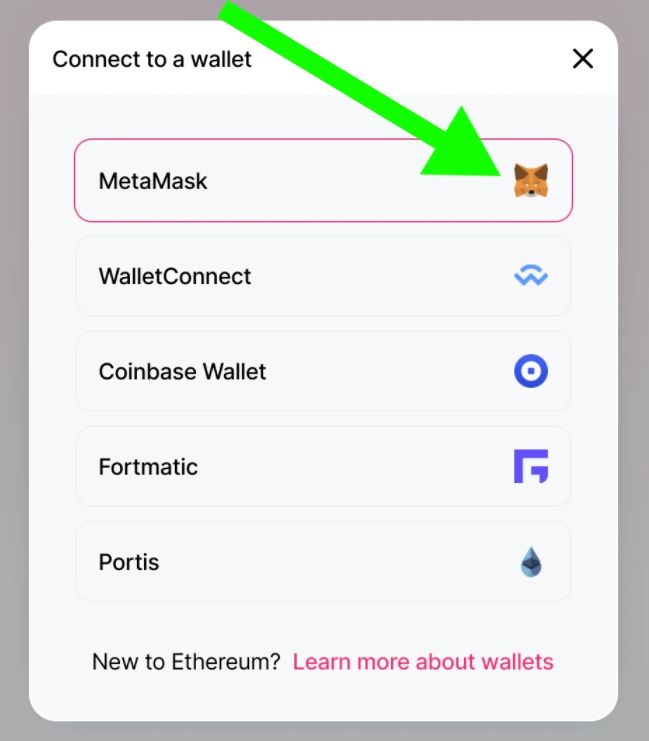 Choose a Supported Wallet from the List