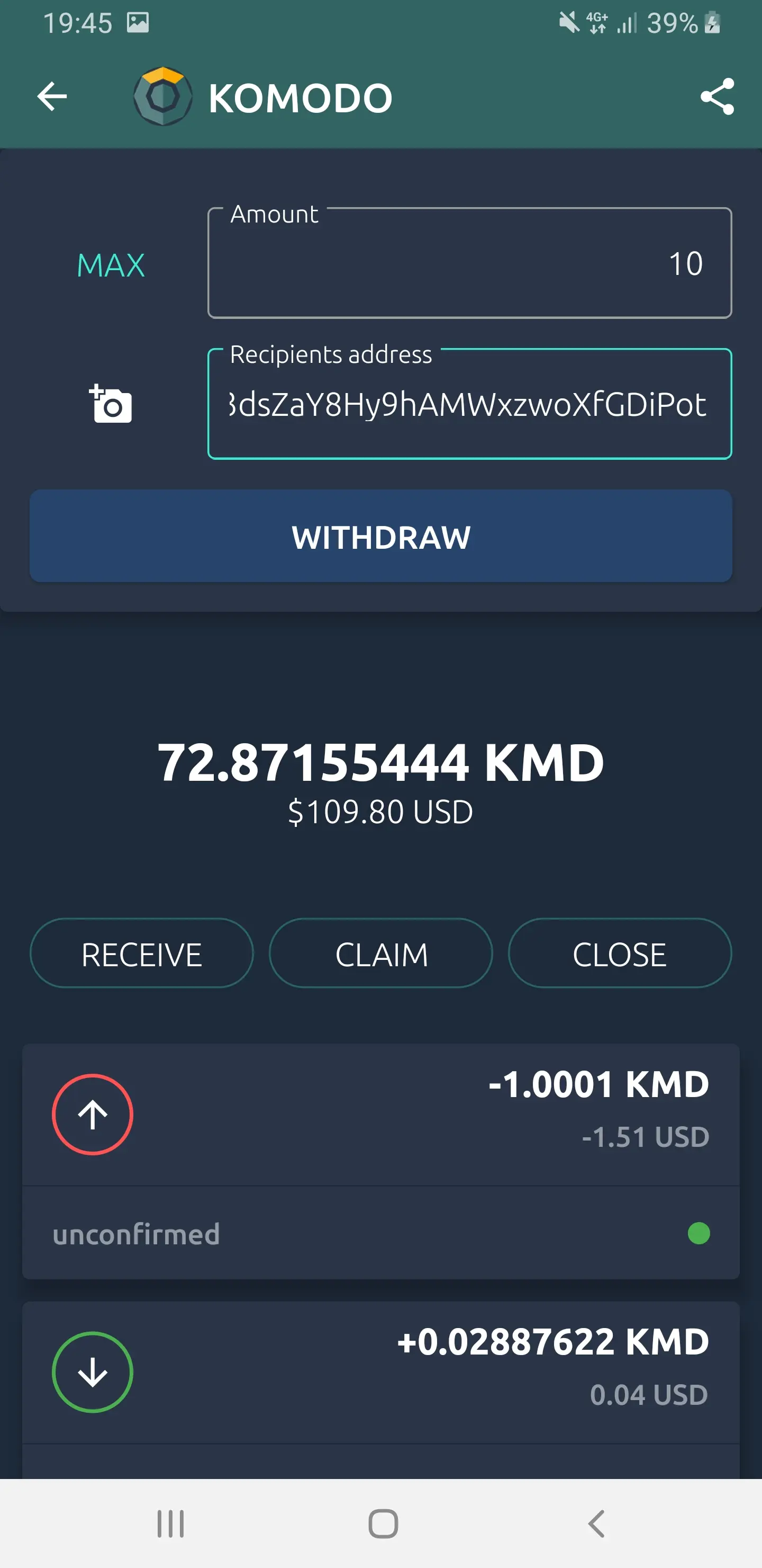  How to Withdraw or Send Funds Using Komodo Mobile Wallet