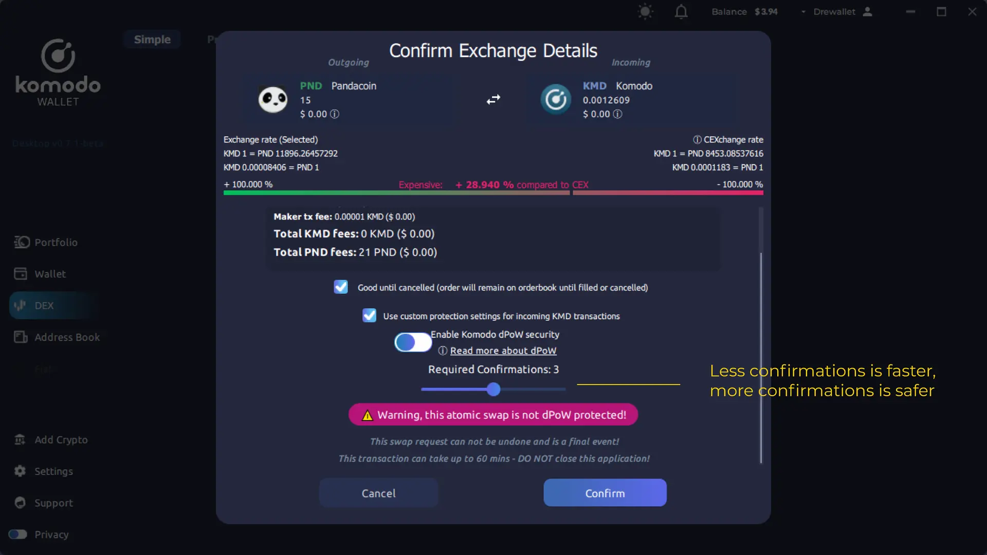 Simple View Trading on Komodo Wallet Desktop