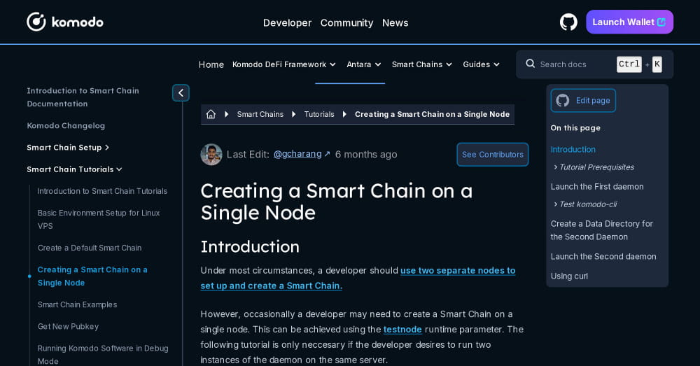 Creating a Smart Chain on a Single Node